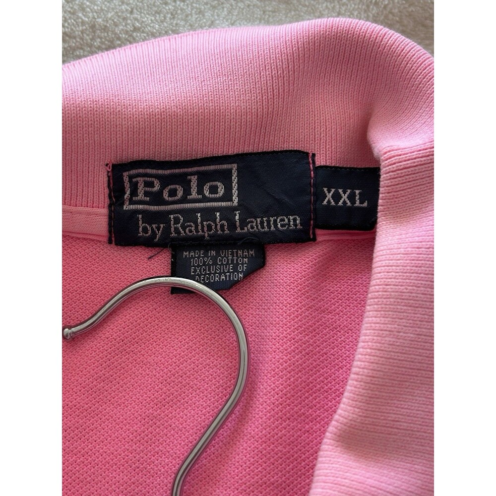 Polo Ralph Lauren Mens Shirt 2XL Neon Pink Pique Preppy Pony XXL Vintage - Picture 8 of 8